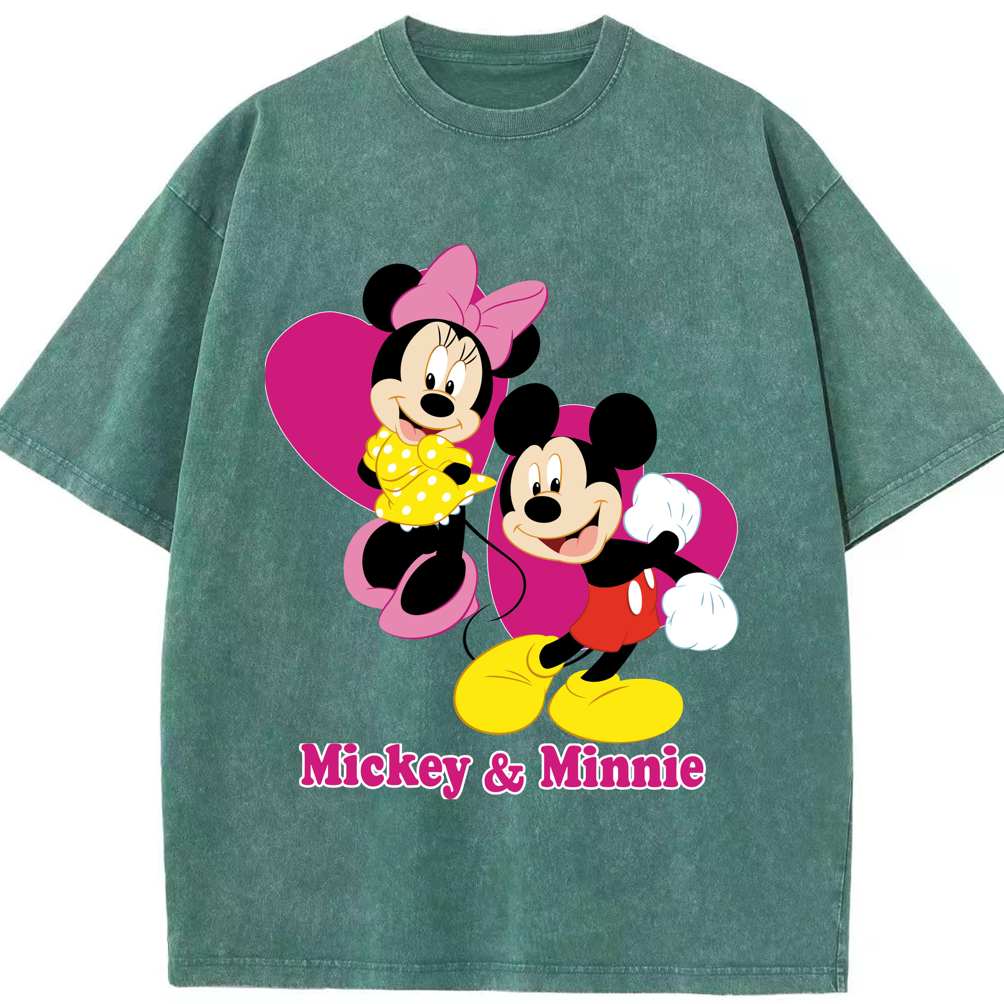 （画像用） ミッキーマウス Mickey Mouse 綿100% ヴィンテージ風 半袖Tシャツ（フロントプリント）